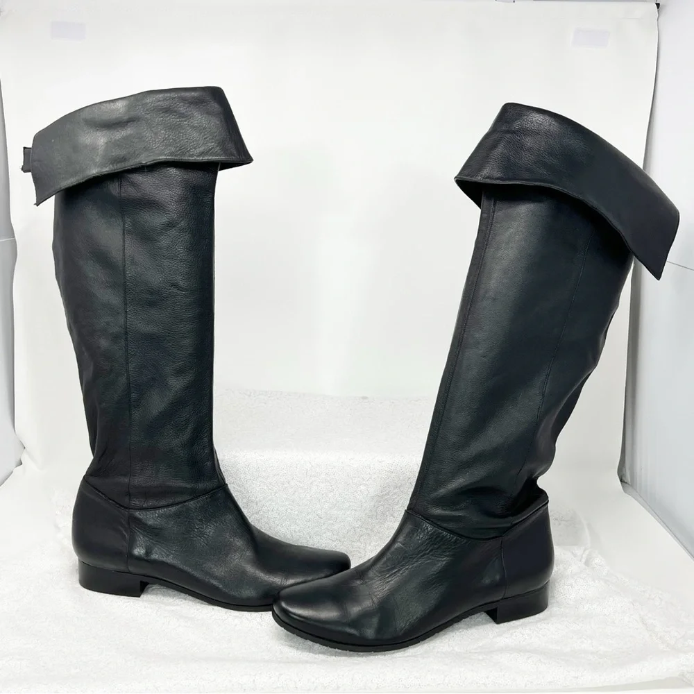 Jessica Simpson riding boots black leather size 7.5 women’s